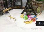 New Style Replica Cartier Glasses /Transparent Lenses Gold Frame